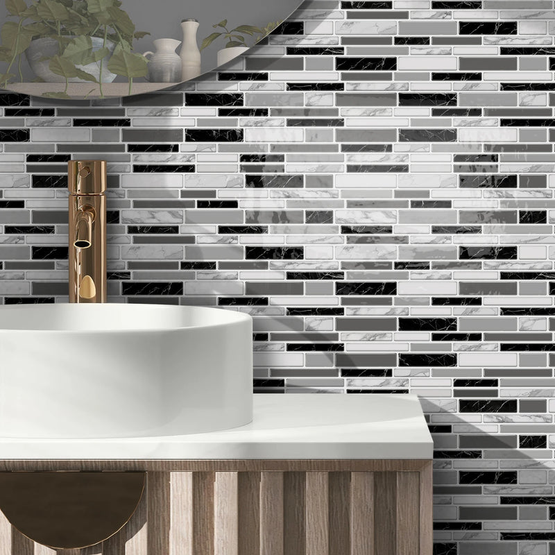 LuxeMarmer Zwart-Wit Marmerlook Wandstickers