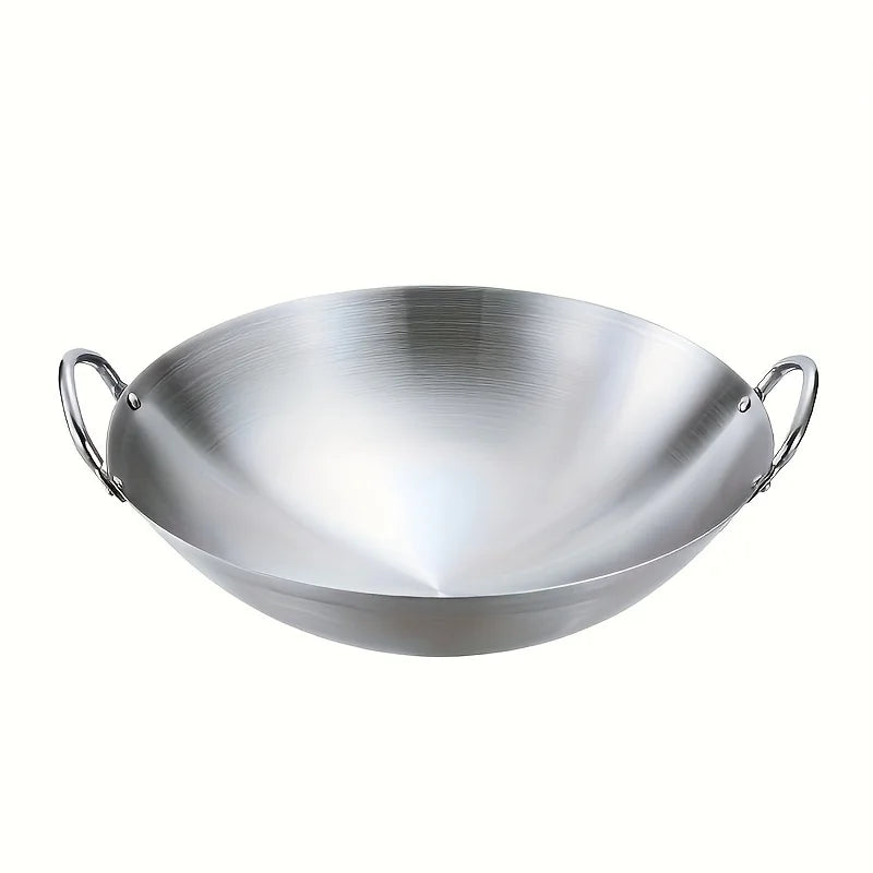ChefMaster – Grote RVS Wokpan met Dubbele Handgrepen