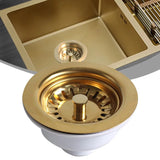 Aurelio Goudkleurige RVS Gootsteenstop – 114mm Luxe Afvoerzeef