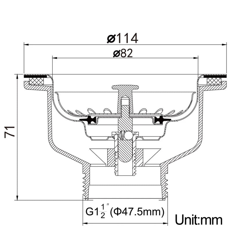 Aurelio Goudkleurige RVS Gootsteenstop – 114mm Luxe Afvoerzeef
