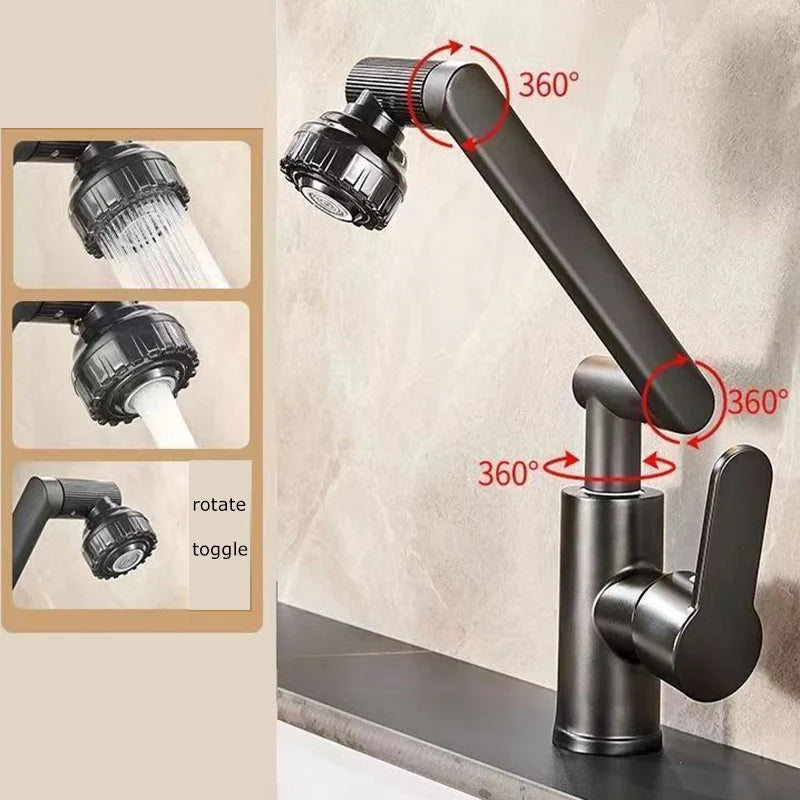 AquaFlex 360° Universele Wastafelkraan