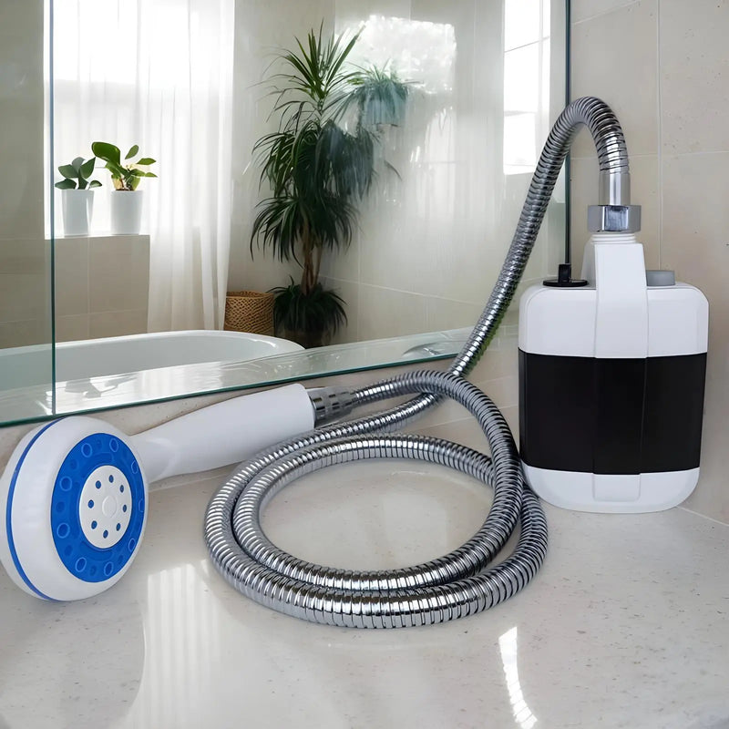 AquaNomad Draagbare Douchepomp voor Camping – Handbediende Outdoor Douche voor Reizen, Strand & Huisdieren