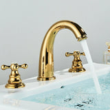 Wastafelkraan | Gepolijst Goud | 8” Widespread