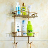 BronzeRoyal Antiek Wandplankje – Massief Messing Zeep- & Shampoo Houder voor Badkamer