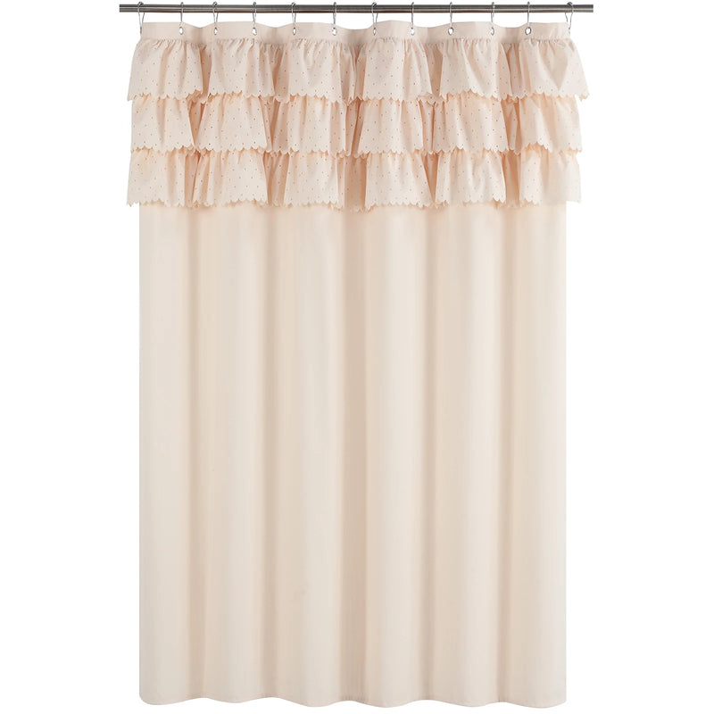 BohoChic Douchegordijn – Beige/Oud Ivoor