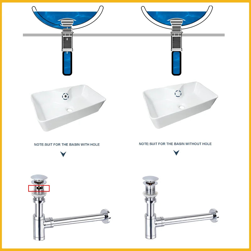 AquaStop Luxe Koperkleurige Geurvrije Sifon & Pop-Up Afvoer