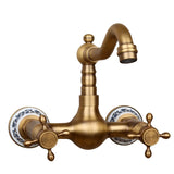 Wandgemonteerde Keuken- en Badkamerkraan – Antiek Messing | Warm & Koud Water