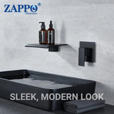 Waterval Wastafelkraan – Dubbele Handvatten | Chroom & Mat Zwart | 2-Gats Wand- of Tafelmontage