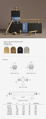 BrassElegance Massief Messing Retro T-Greep