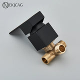 Wandgemonteerde Wastafelkraan met Watervaluitloop – Mat Zwart of Geborsteld Nikkel | Enkel Handvat