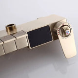 Thermostatische Doucheset – Geborsteld Goud | Messing & ABS | Verstelbare Hoogte | 20 Inch Vierkante Douchekop