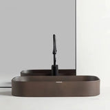 Rechthoekige Keramische Wastafel – Mat Afgewerkt | 9L Capaciteit | Bovenop het Aanrecht | Nordic Stijl