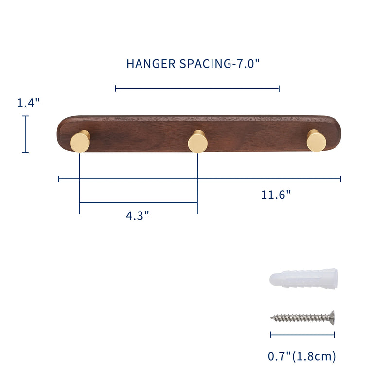 WalnutHook – 3-Haaks Handdoekrek van Hout & Metaal