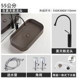 Rechthoekige Keramische Wastafel – Mat Afgewerkt | 9L Capaciteit | Bovenop het Aanrecht | Nordic Stijl