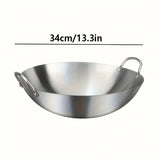 ChefMaster – Grote RVS Wokpan met Dubbele Handgrepen