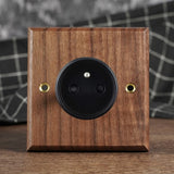 RetroLux Zwart Walnoot 1–4 Gang Wandschakelaar met Messing Toggle