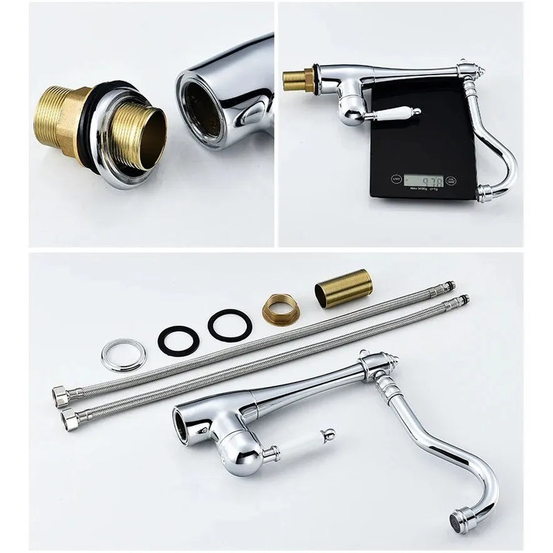 Klassieke Mengkraan | Geborsteld Nikkel | Warm & Koud Water | Enkel Handvat