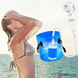 AquaNomad SmartCamp Douche – Draagbare Campingdouche met Oplaadbare Pomp & Slimme Digitale Regelaar
