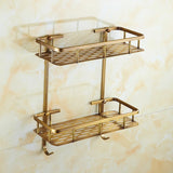 BronzeRoyal Antiek Wandplankje – Massief Messing Zeep- & Shampoo Houder voor Badkamer