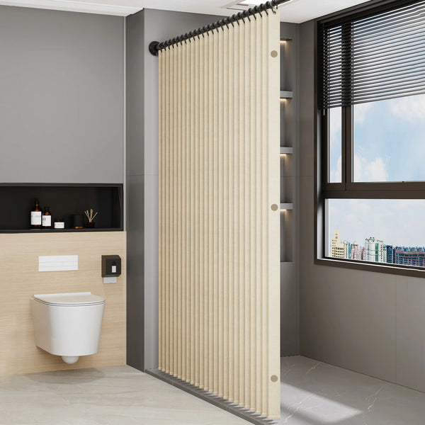 AquaFold Luxe – Opvouwbaar Douchegordijn met Accordeon Design