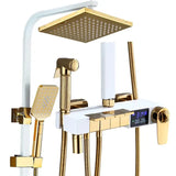 Thermostatische Doucheset – Geborsteld Goud | Messing & ABS | Verstelbare Hoogte | 20 Inch Vierkante Douchekop