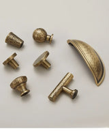 Vintage Handgehamerde Messing Kast- en Ladegrepen – Bronzen Meubelgrepen