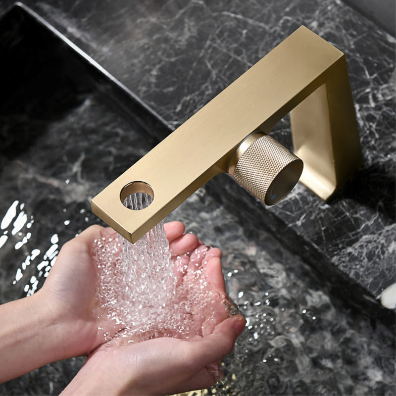AurumFlow Luxe Roze Gouden Wastafelkraan