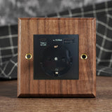 RetroLux Zwart Walnoot 1–4 Gang Wandschakelaar met Messing Toggle