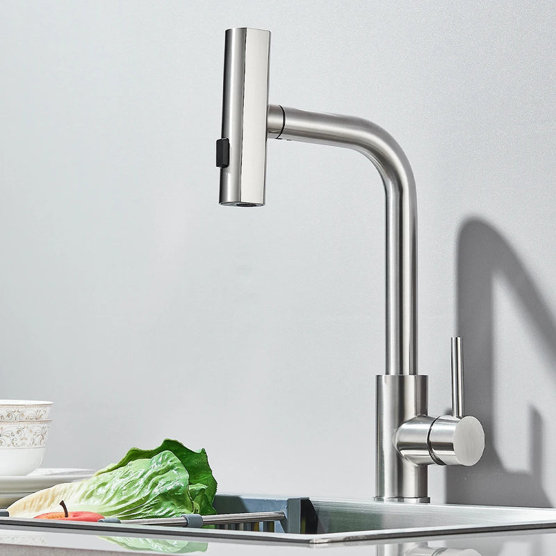 SteelFlex Gun Gray Uittrekbare Keukenkraan