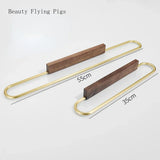 Handdoekrek | Ruimtealuminium & Massief Hout | <50 cm | Vrijstaand