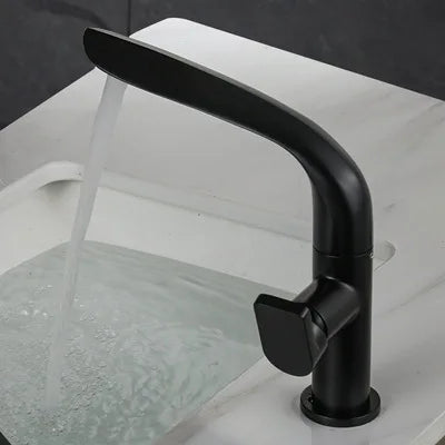 AquaLux Wastafelkraan – Draaibare Luxe Koud-Warm Kraan met Messing Behuizing