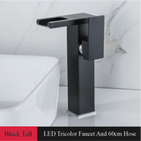 Wastafelkraan met Watervaluitloop – 2-Gats | Enkele Hendel | Keramisch Ventiel | Inclusief Slangen & Dekplaat