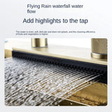 Gouden 304 RVS Keuken Waterfall Wasbak, Grote Enkelbak, Midden- en Onderbak, Versterkt