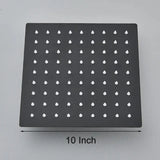 Vierkante Regendouchekop | Mat Zwart – Wand- & Plafondmontage | 360° Roteerbaar