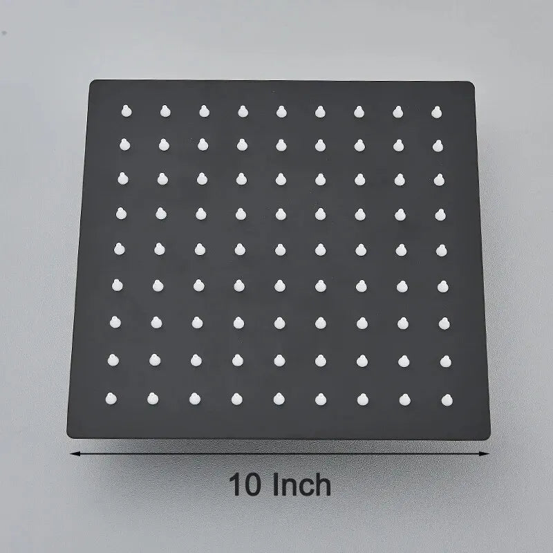 Vierkante Regendouchekop | Mat Zwart – Wand- & Plafondmontage | 360° Roteerbaar