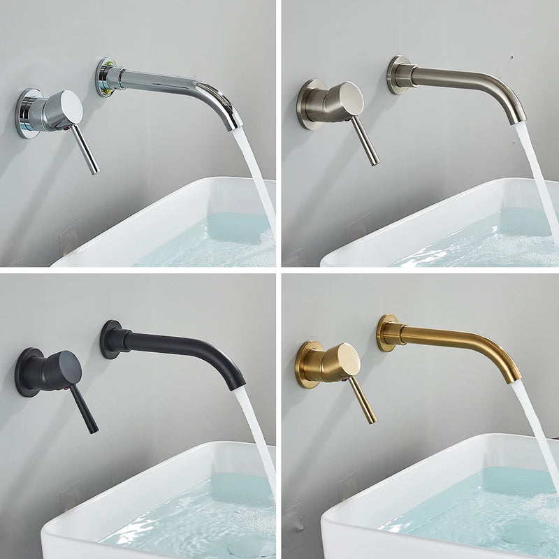 LuxaWall Elite – Inbouw Wastafelkraan in Geborsteld Goud