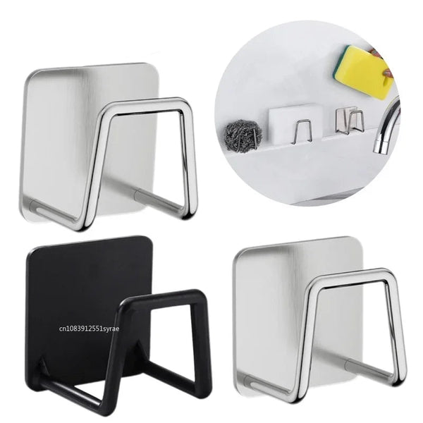 StickDry RVS Sponshouder – Zelfklevende Organizer voor Goothoek & Keukenaccessoires