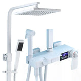 Thermostatische Doucheset – Geborsteld Goud | Messing & ABS | Verstelbare Hoogte | 20 Inch Vierkante Douchekop