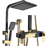 Thermostatische Doucheset – Geborsteld Goud | Messing & ABS | Verstelbare Hoogte | 20 Inch Vierkante Douchekop