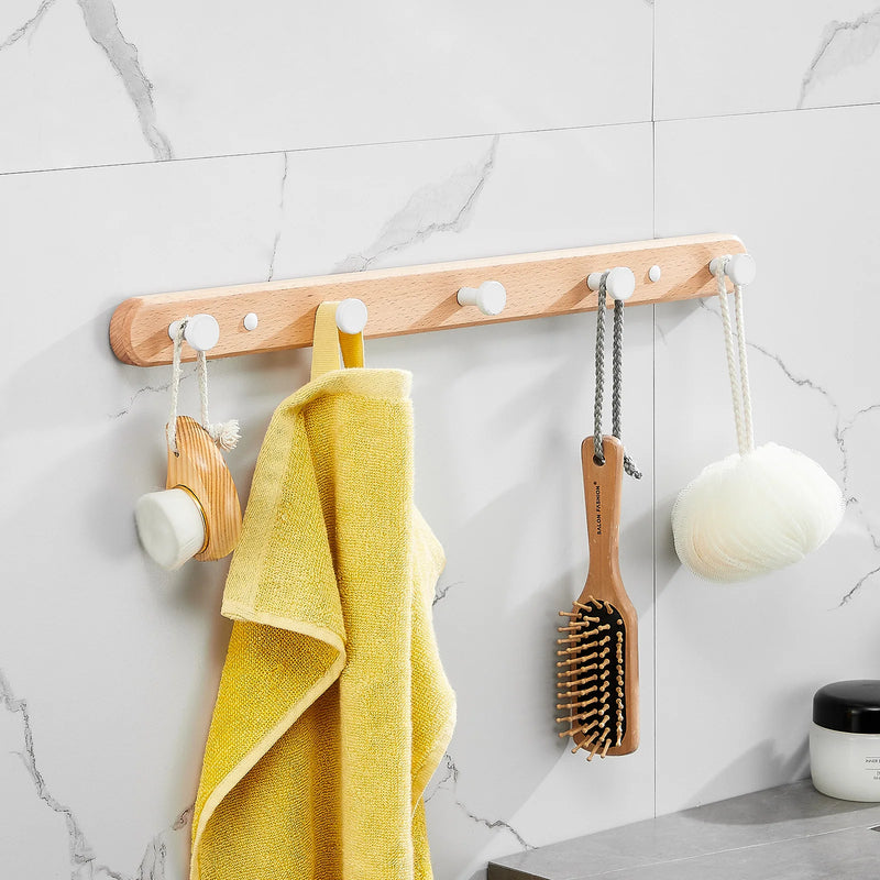 SARIHOSY Luxe Zwarte Houten Wandkapstok