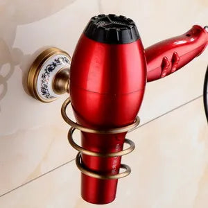 RoyalRetro Antiek Messing Badkamer Accessoireset met Porselein