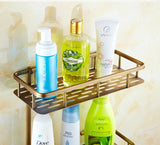 BronzeRoyal Antiek Wandplankje – Massief Messing Zeep- & Shampoo Houder voor Badkamer