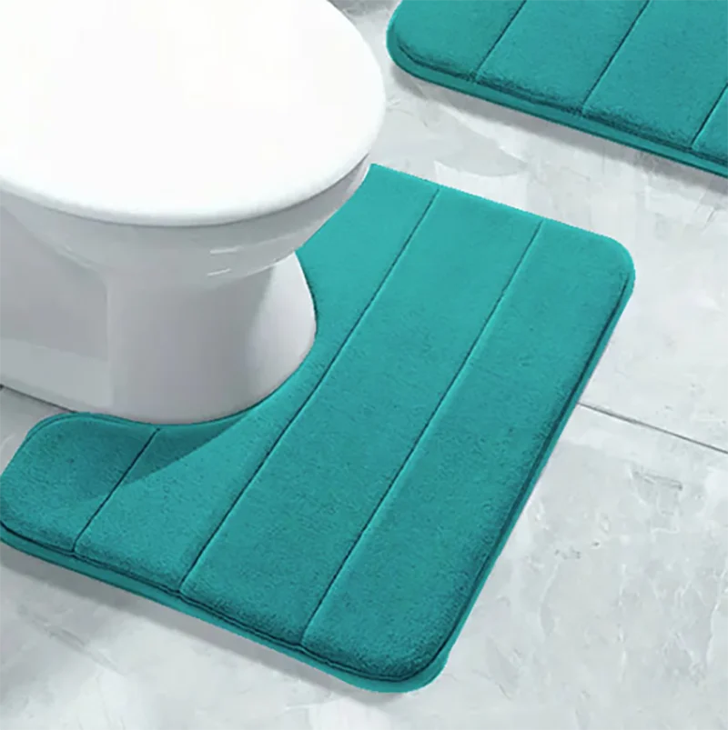 SoftStripe Badkamer Toilet U-mat – Absorberend & Antislip Microvezel Tapijt