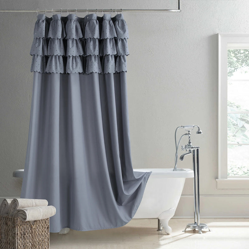 BohoChic Douchegordijn – Beige/Oud Ivoor