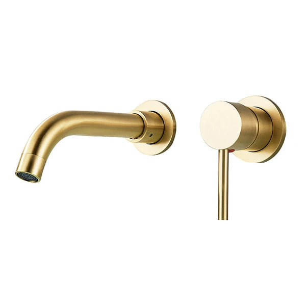 LuxaWall Elite – Inbouw Wastafelkraan in Geborsteld Goud