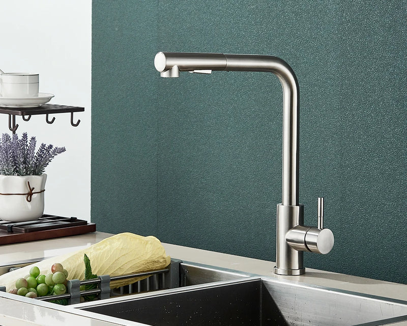 FlexiJet Zwarte Uittrekbare Keukenkraan