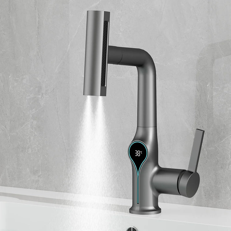 AquaGlow Waterval Wastafelkraan met Digitale Temperatuurweergave