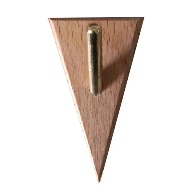 TriLuxe Driehoek Wandhaak – Messing & Massief Hout