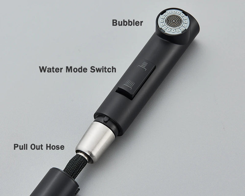 FlexiJet Zwarte Uittrekbare Keukenkraan