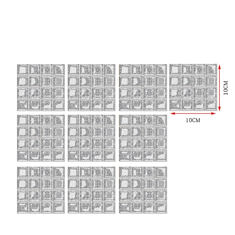 DecoMosaic 10-delige Set 3D Mozaïek Tegelstickers